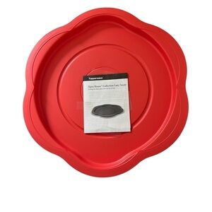 Tupperware Open House Lazy Susan Rotating Carousel Serving Tray Red Large 16"